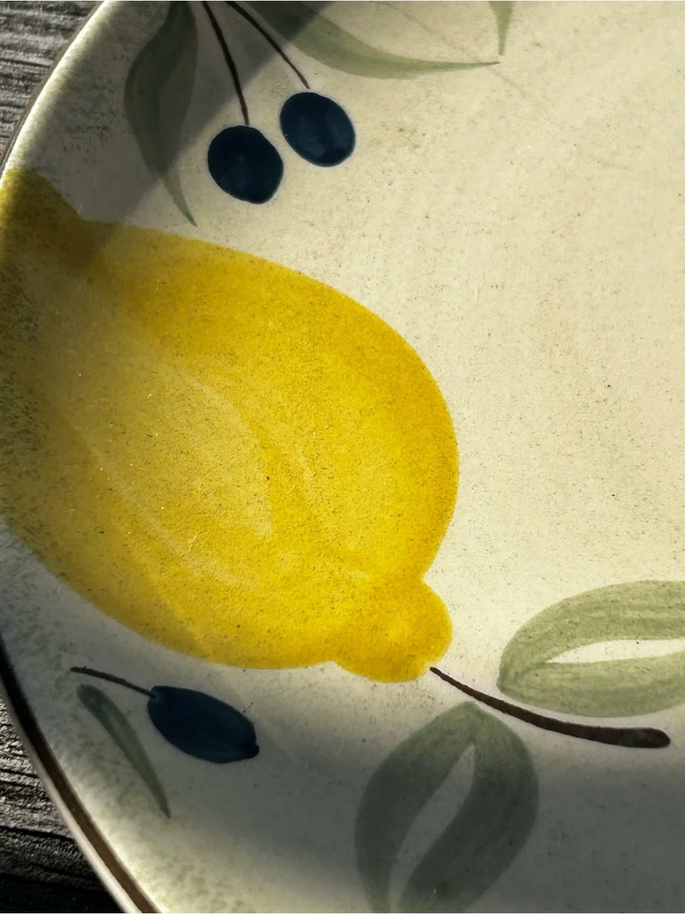 Pier 1 Katerina Hand-Painted Lemon & Olive Mediterranean Ceramic Earthenware